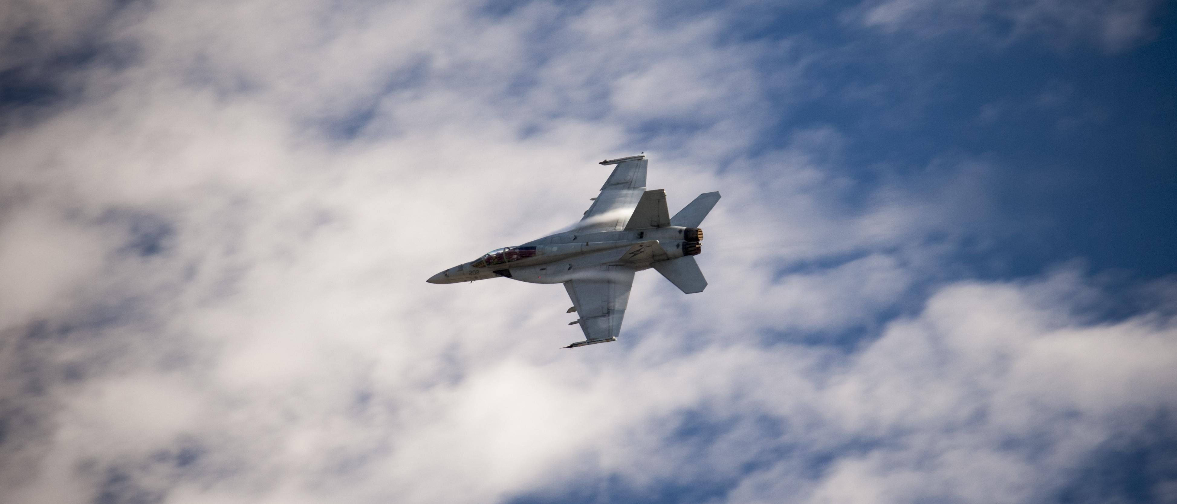 Fa-18 Hornet Soaring The Skies Background