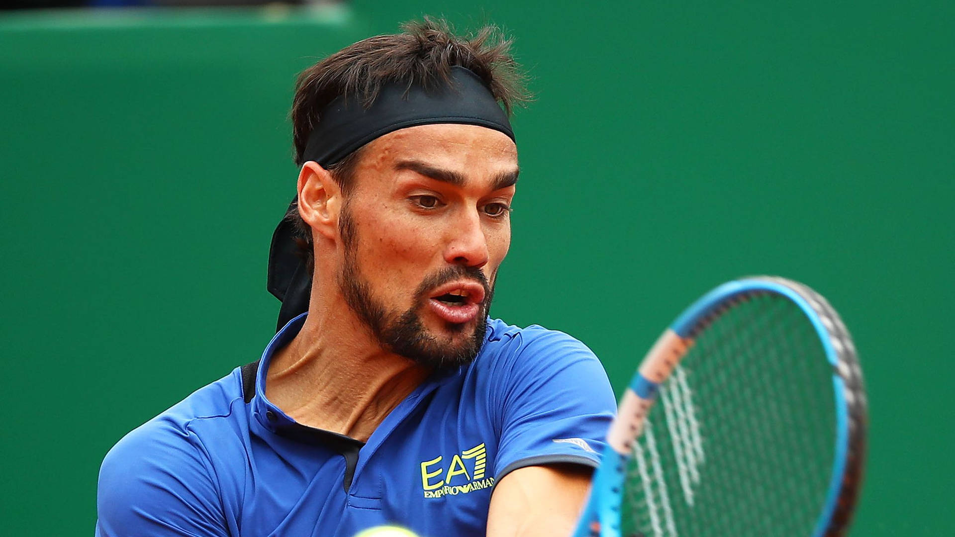 Fabio Fognini Focused On Game Background