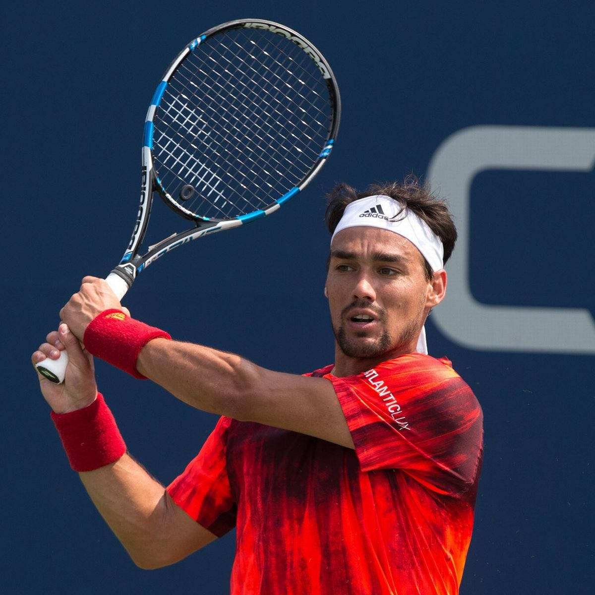 Fabio Fognini Gripping Racket Background