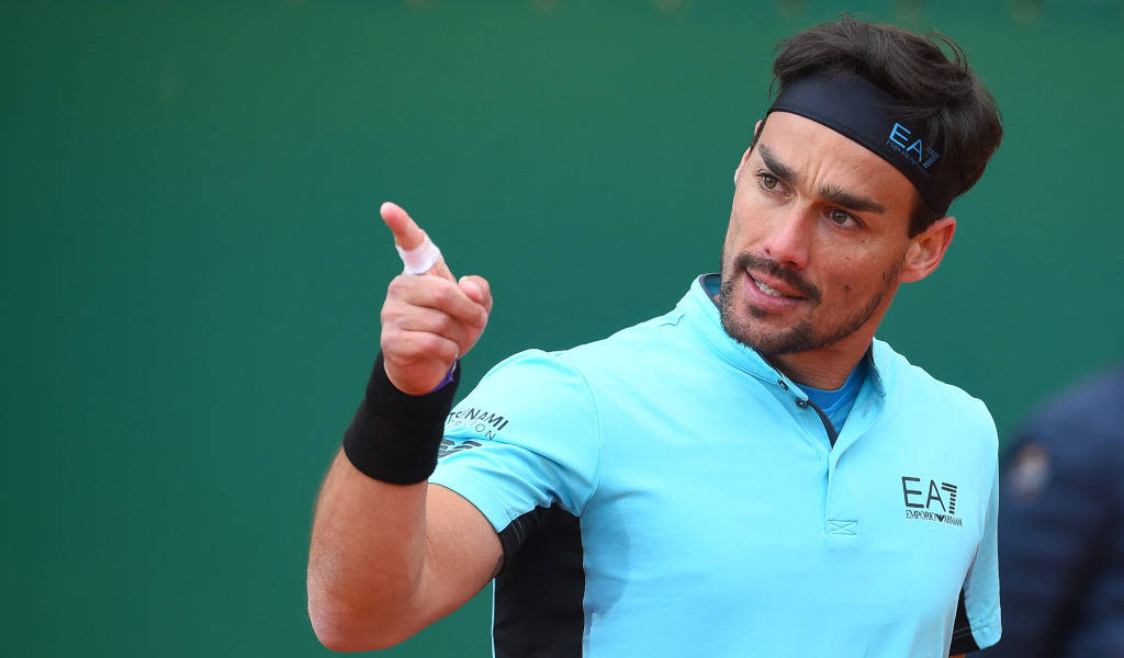 Fabio Fognini In Blue Shirt Background