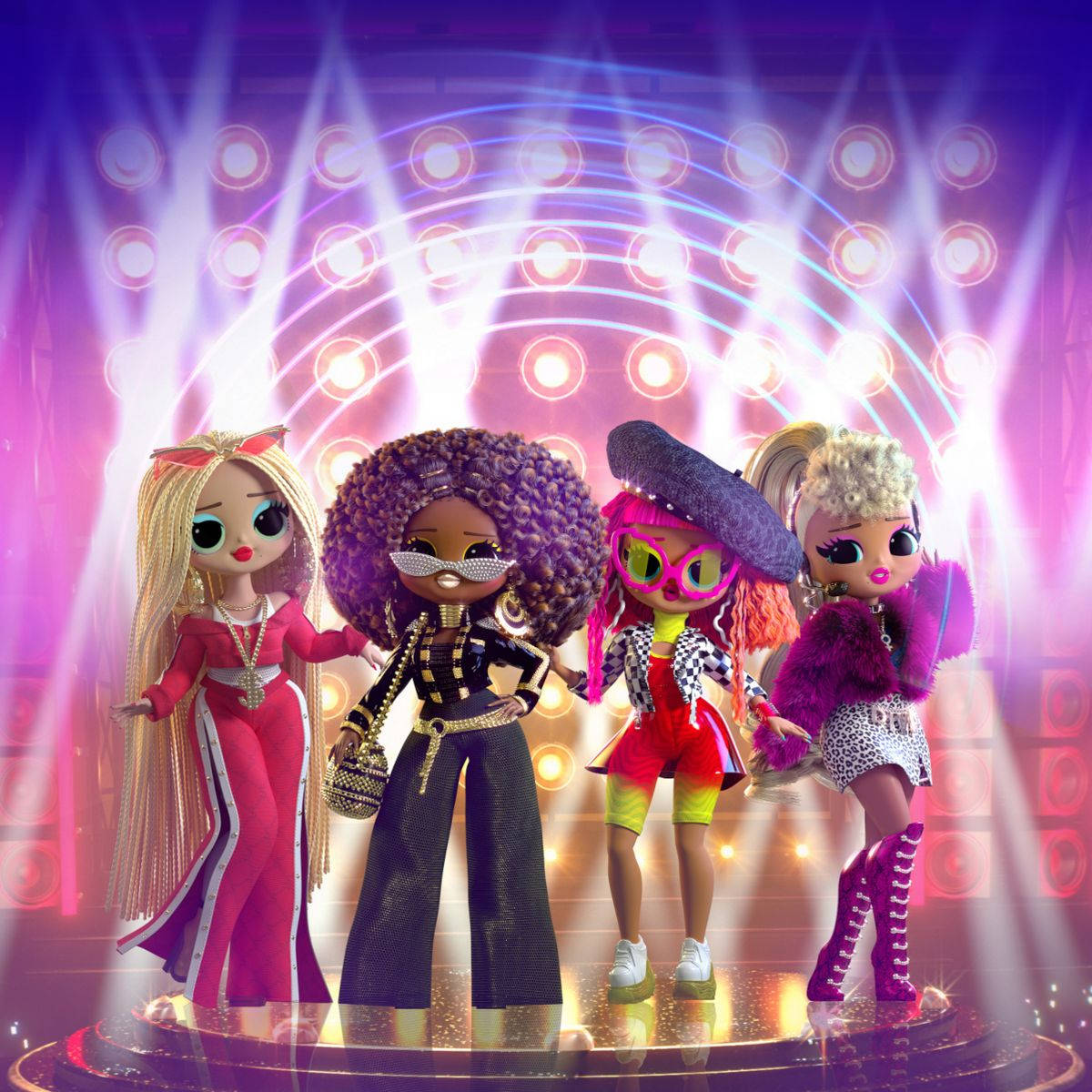 Fabulous Lol Dolls On Stage Background