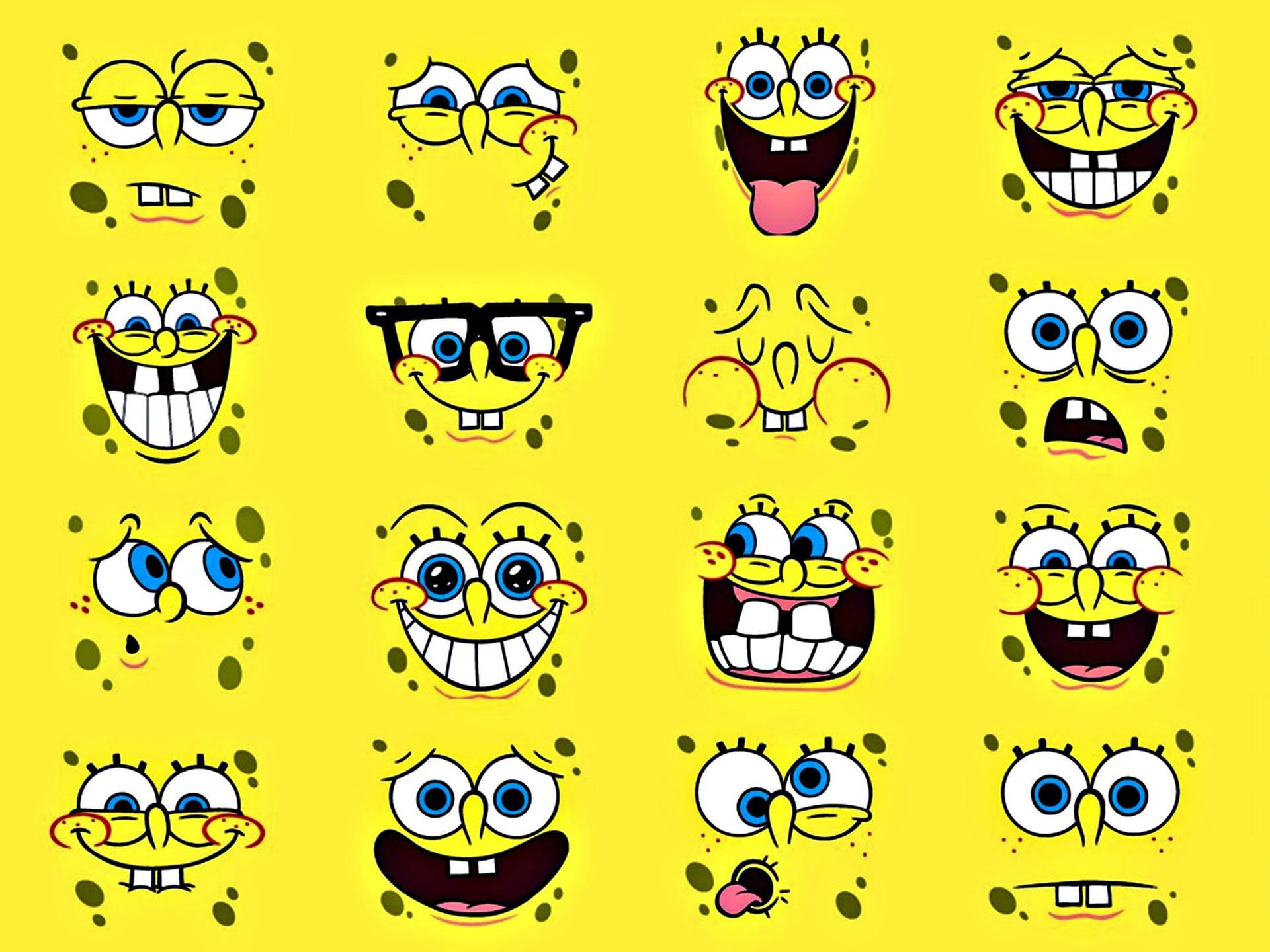 Face Emotions Of Spongebob Background