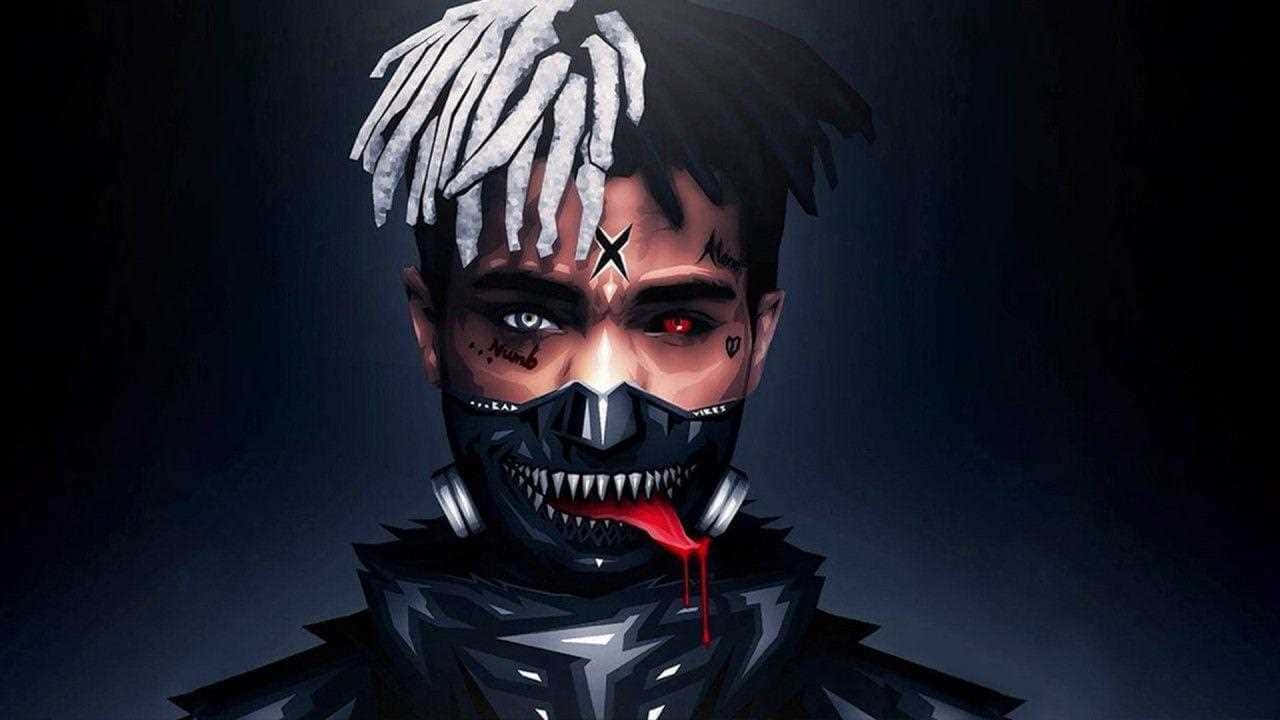 Face Mask With Red Eye Xxxtentacion Bad Background