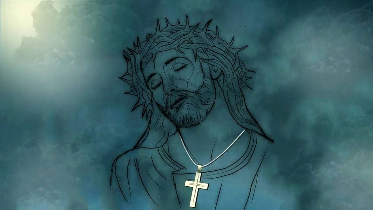 Face Of Suffering Jesus Christ Background