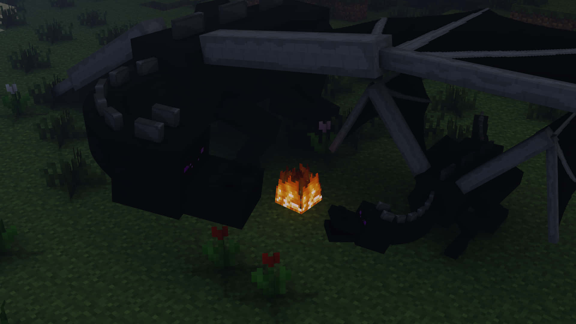 Face The Ender Dragon And Prove Your Strength In Minecraft Background