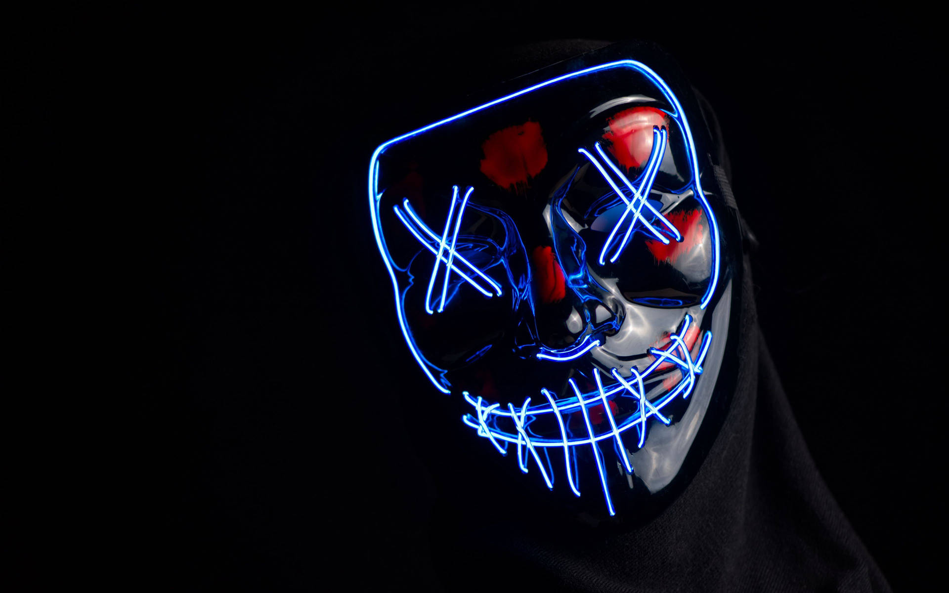 Face With Glowing Stitch Effect Background