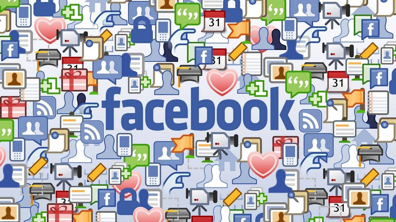 Facebook As Growing Social Network Background