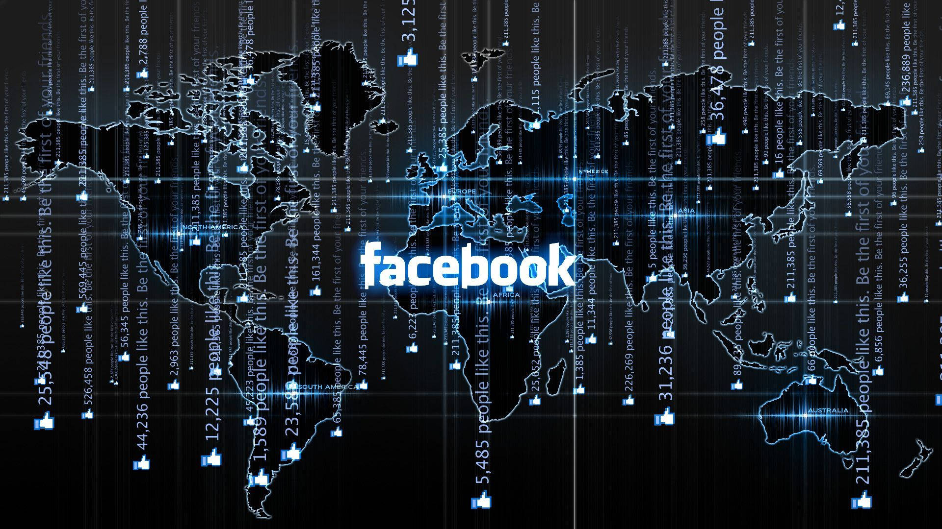 Facebook World Map Matrix Background