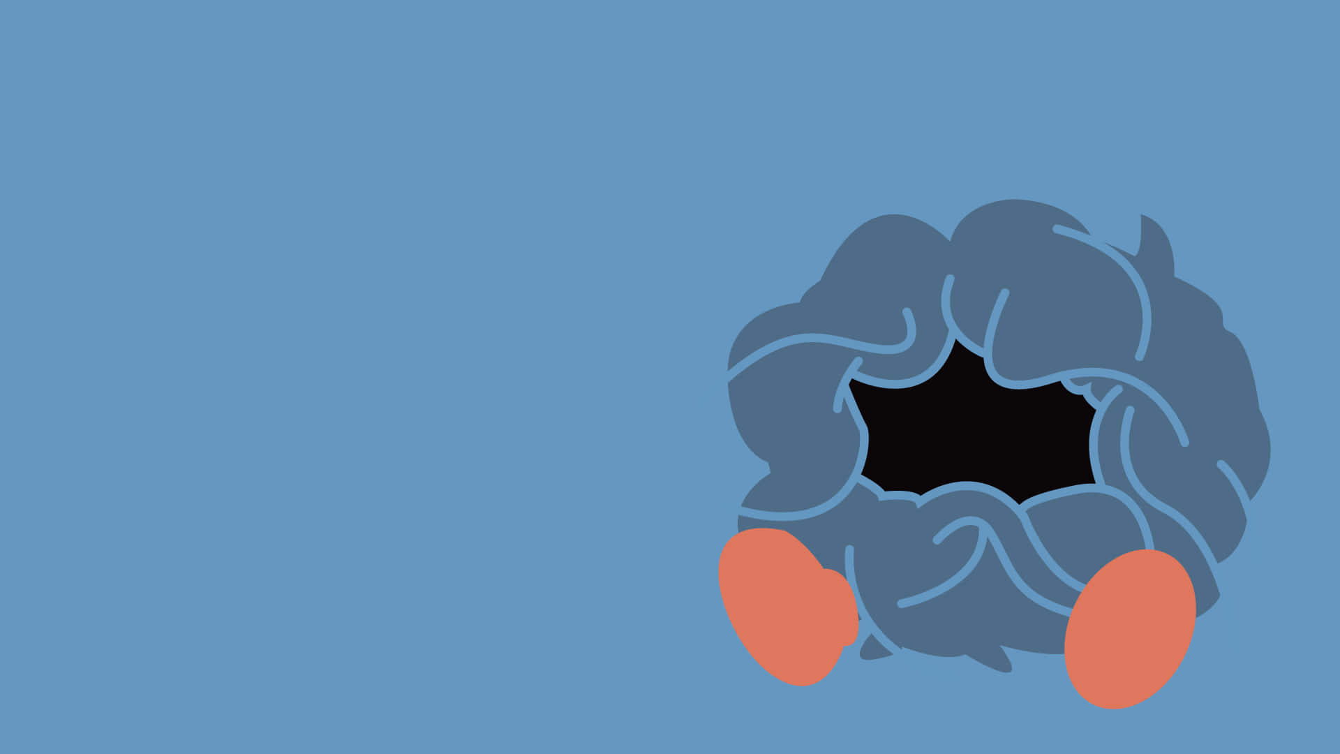 Faceless Blue Tangela Vector Art