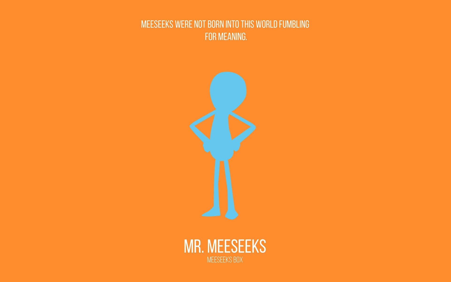 Faceless Mr Meeseeks In Orange Background