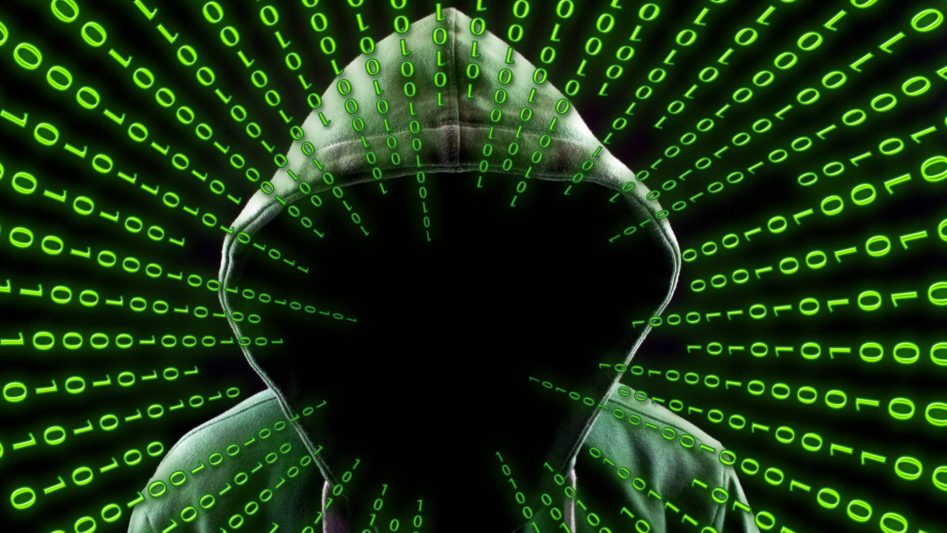 Faceless Person With Binary Codes Hacker 4k Background