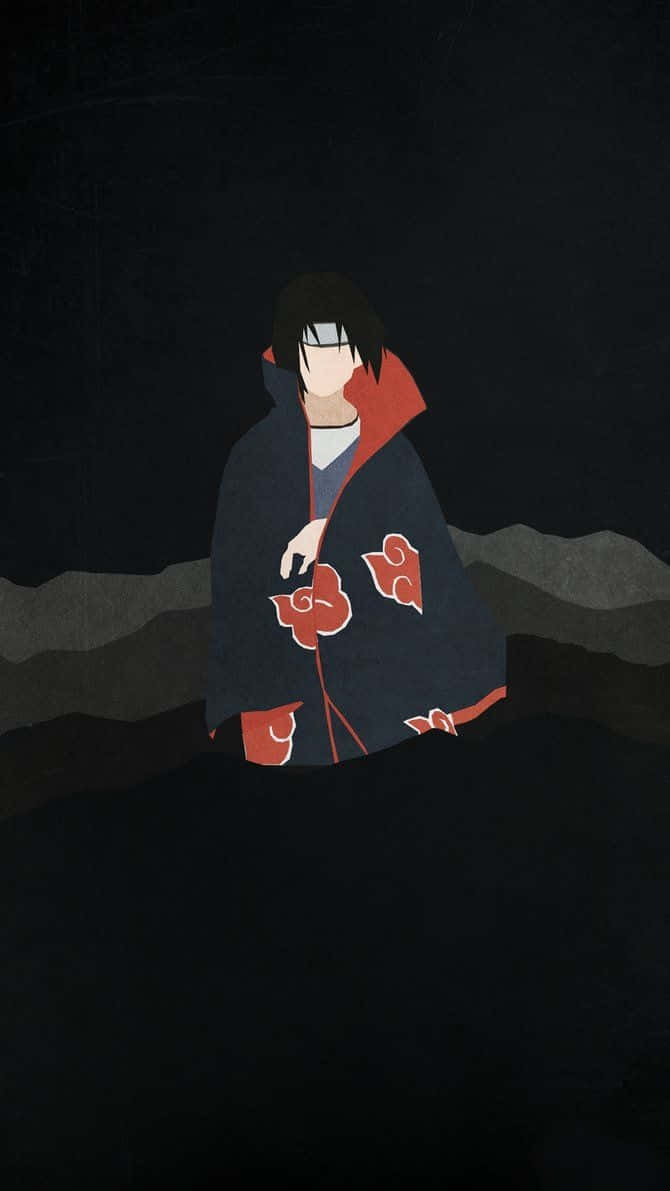 Faceless Style Itachi Aesthetic Wearing Akatsuki Cloud Robe Background