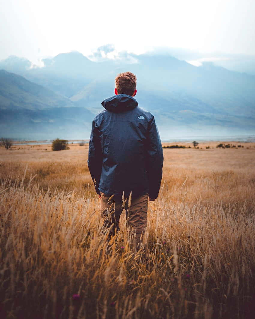 Facing Mountain In Sadness Background