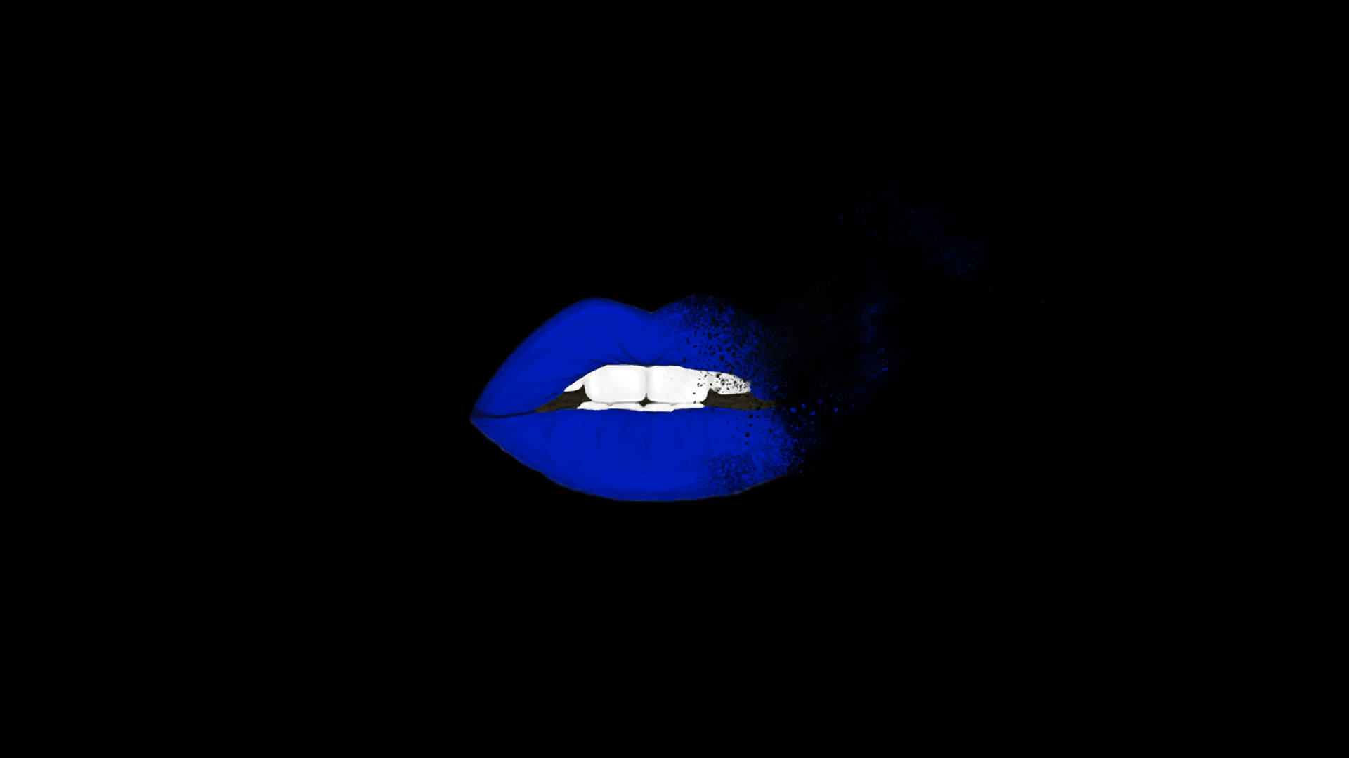 Faded Blue Lips Art Background