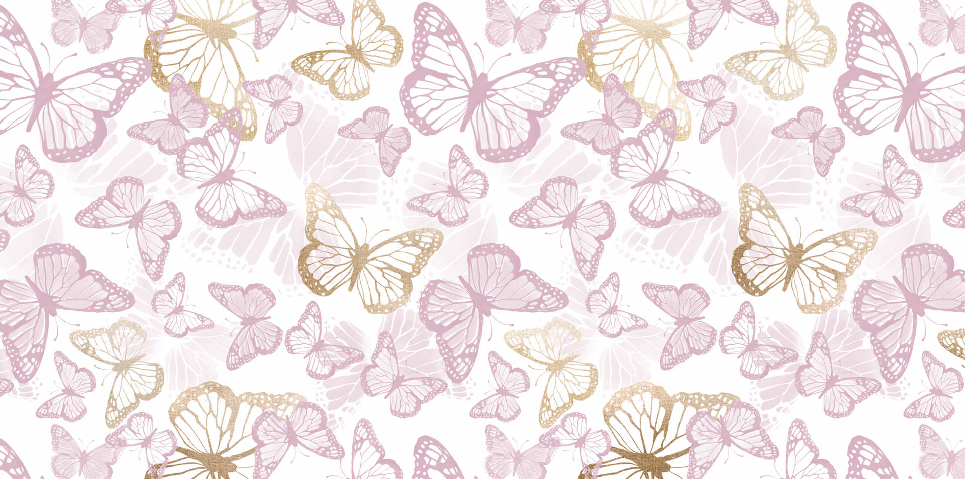 Faded Purple Pastel Butterfly Patterns Background