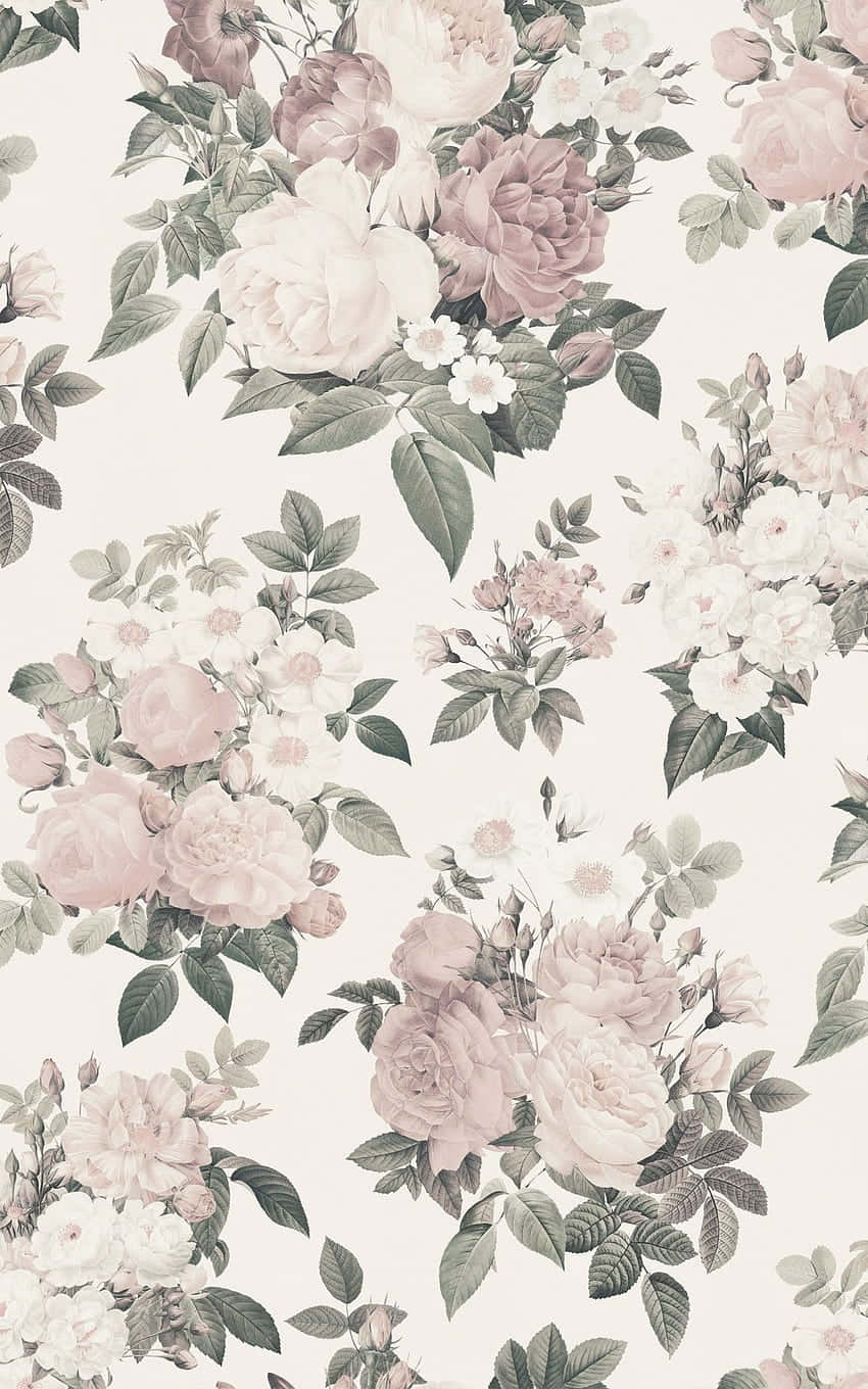 Faded Vintage Flower Background