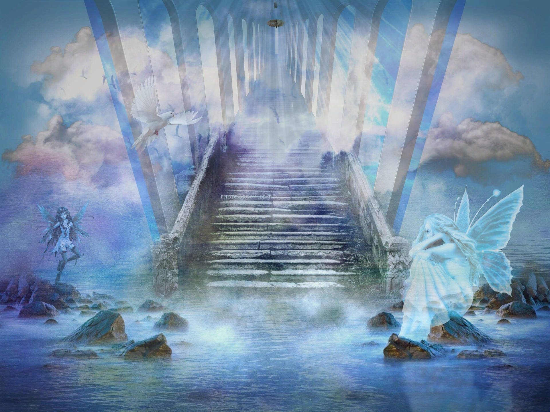 Fairies Stairway To Heaven Background