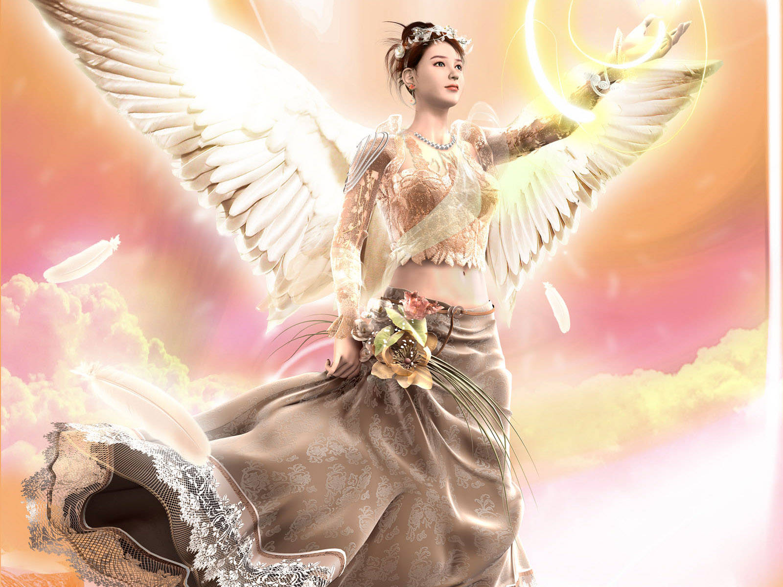 Fairy Grunge Angel Wings Background