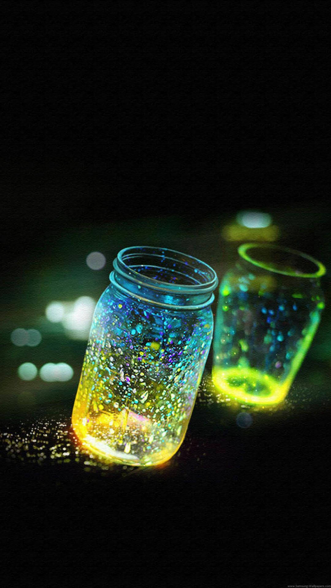 Fairy Lights Glass Android Phone Background