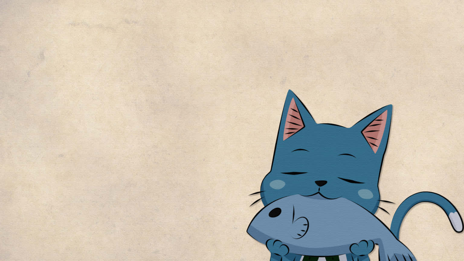 Fairy Tail Aesthetic Happy Eating A Fish Background