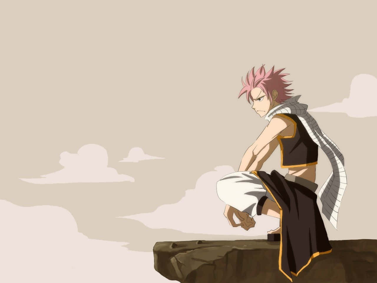 Fairy Tail Aesthetic Natsu On Cliff Edge Background
