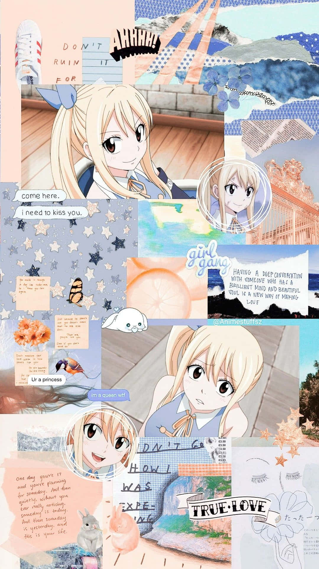 Fairy Tail Aesthetic Scrapbook Collage Background
