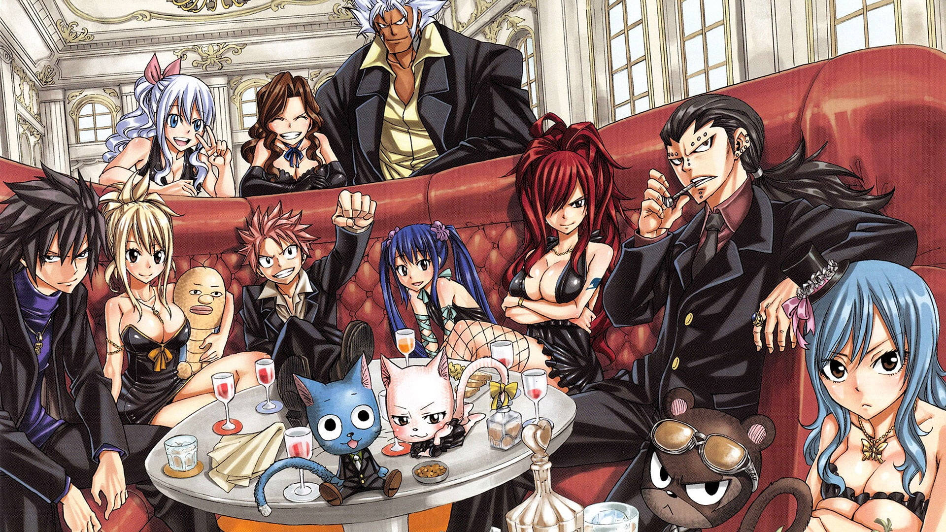 Fairy Tail Characters Elegant Party Background
