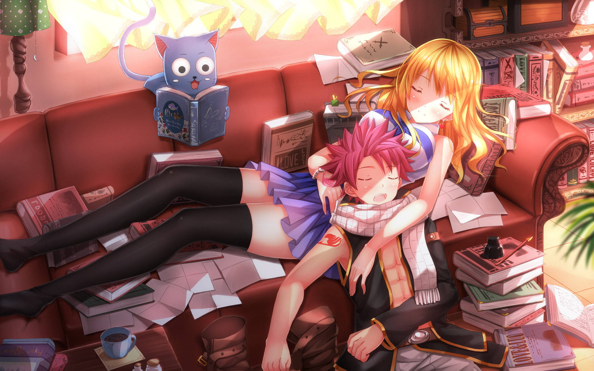 Fairy Tail Characters Natsu And Lucy Sleeping
