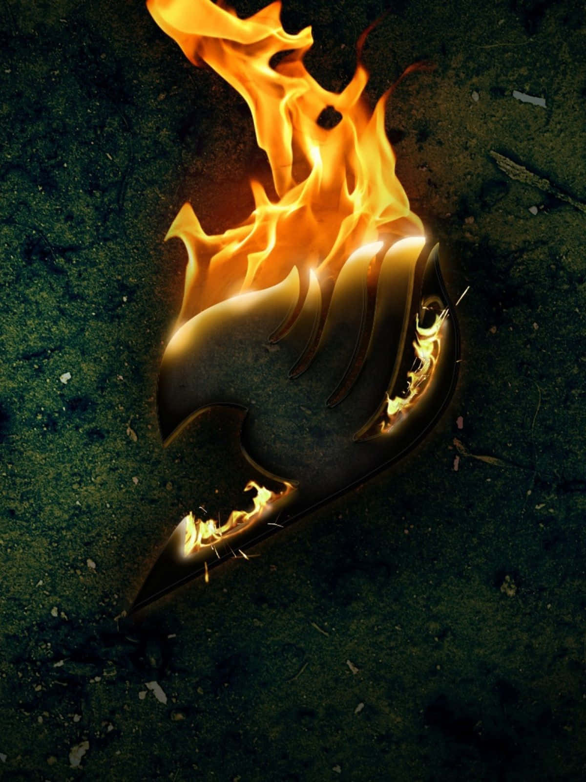 Fairy Tail Iphone Flaming Logo Background