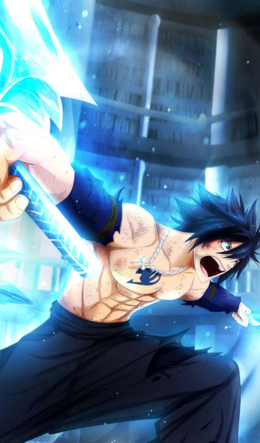 Fairy Tail Iphone Gray Fullbuster With Sword Background