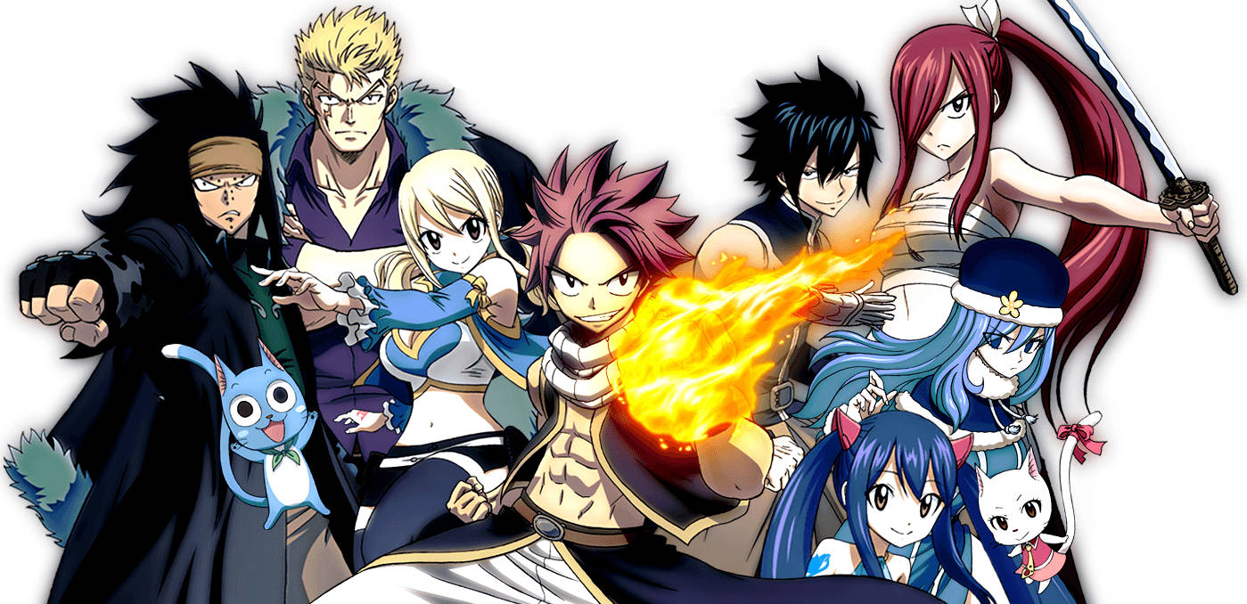 Fairy Tail Natsu With Friends Background