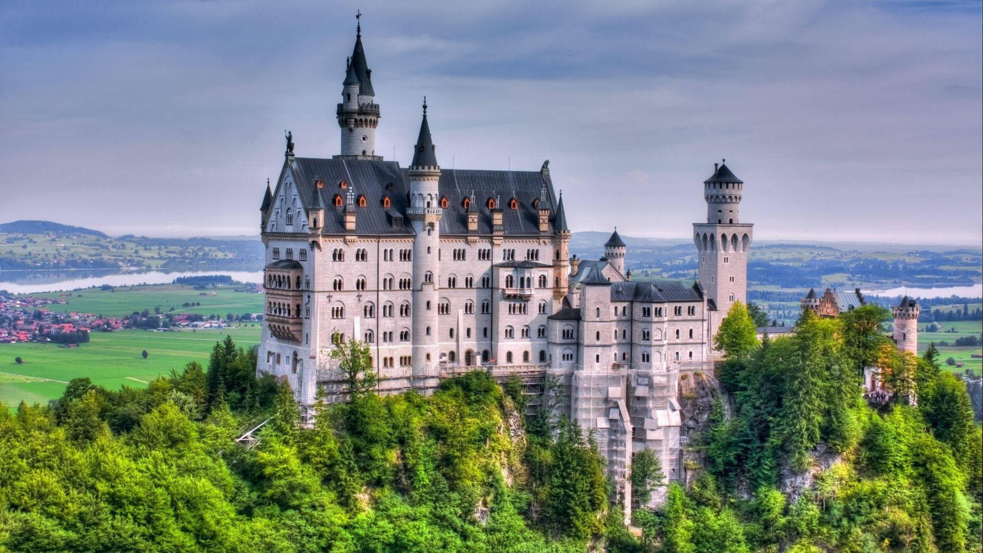 Fairy Tale Neuschwanstein Castle In Germany Background