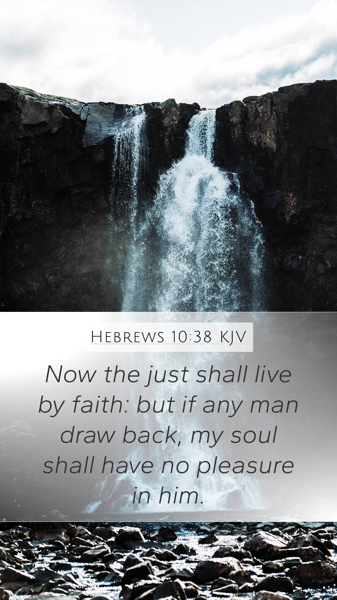 Faithful Waterfall Bible Verse Hebrews1038 Background