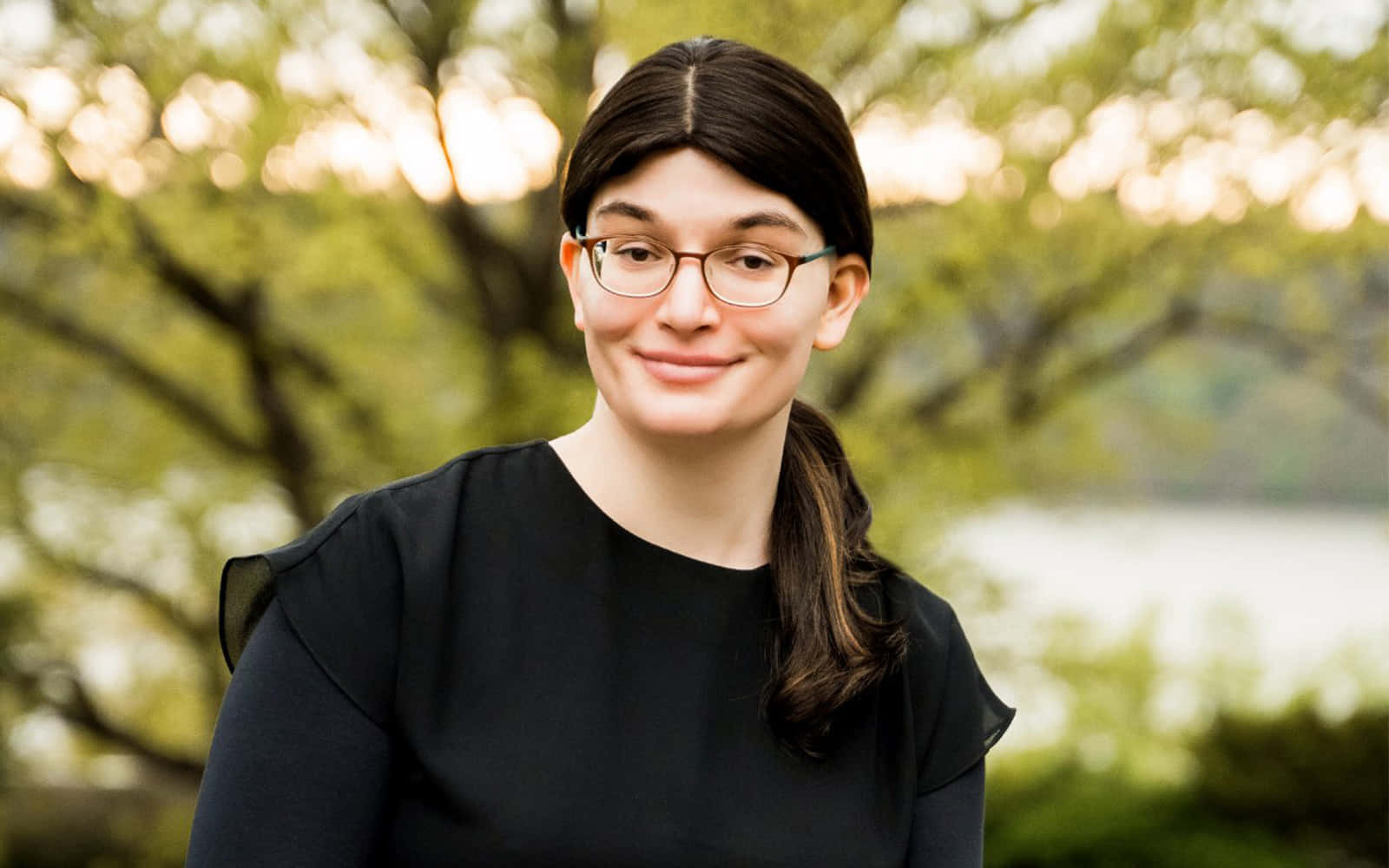 Fake Woman Wearing Eyeglasses Background