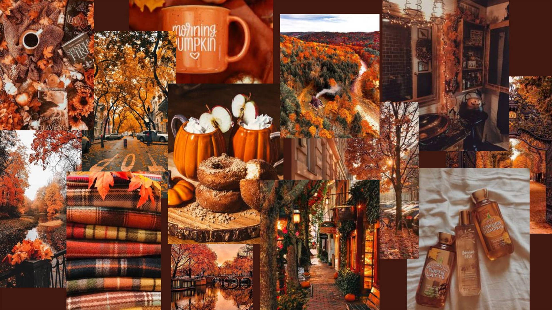 Fall Aesthetic Collage Background