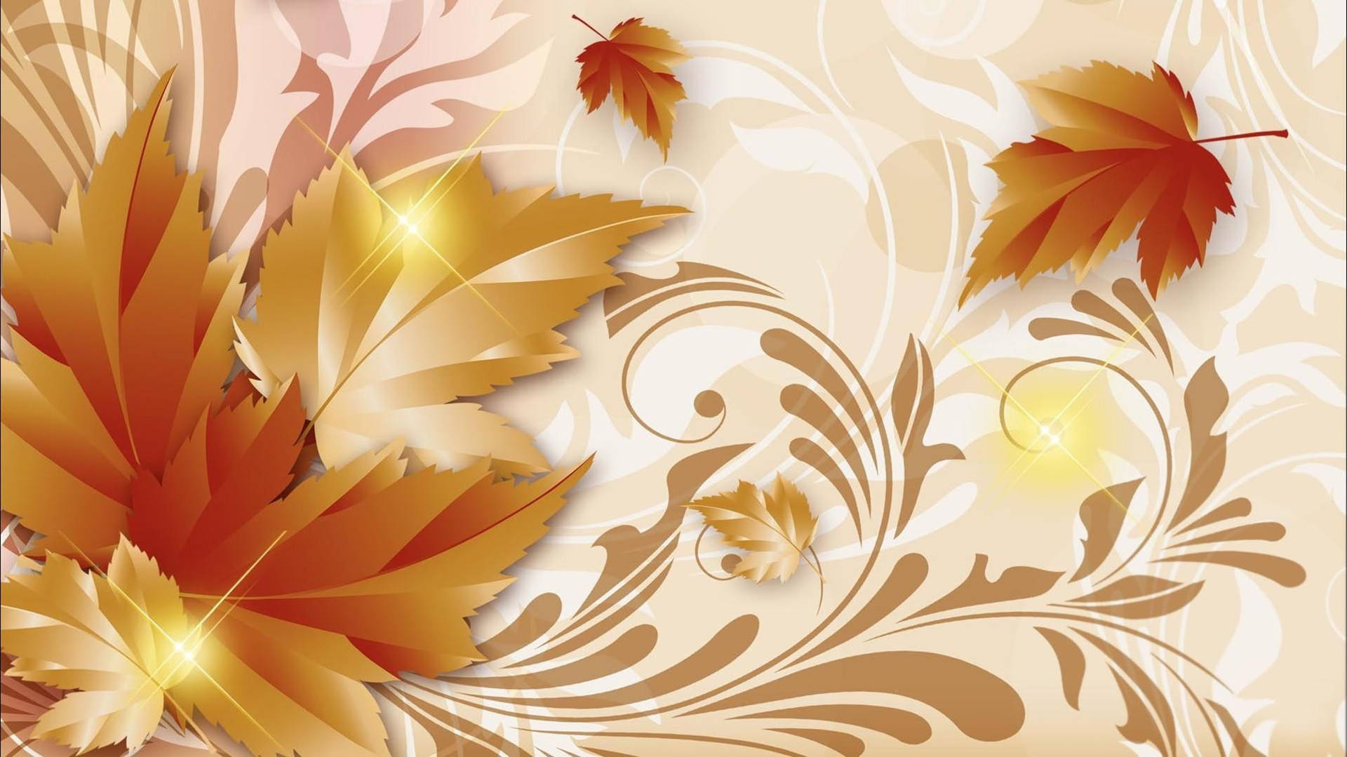 Fall Aesthetic Gold Maple Art Background