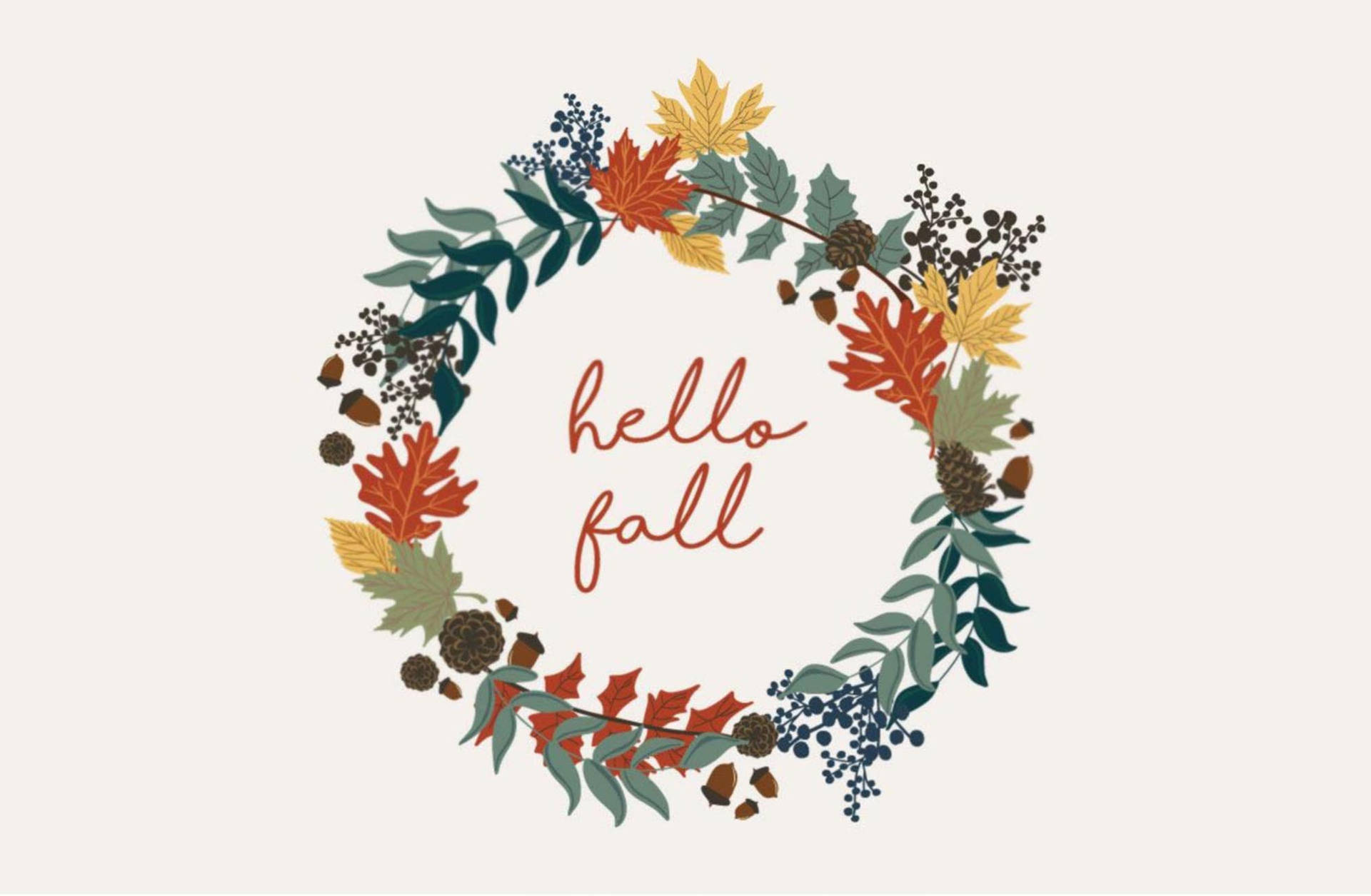 Fall Aesthetic Wreath Background