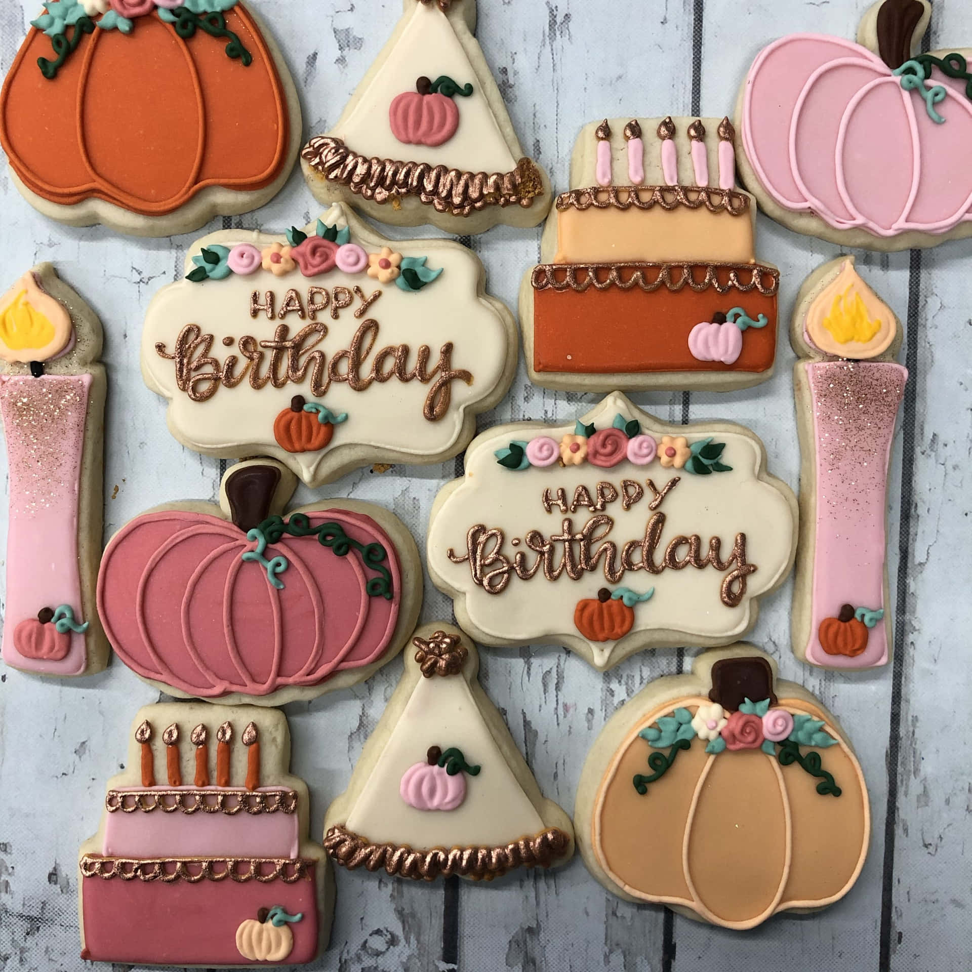 Fall Birthday Cake Icing Background