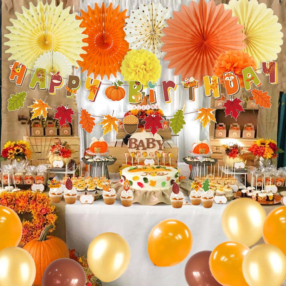 Fall Birthday Decorations Background