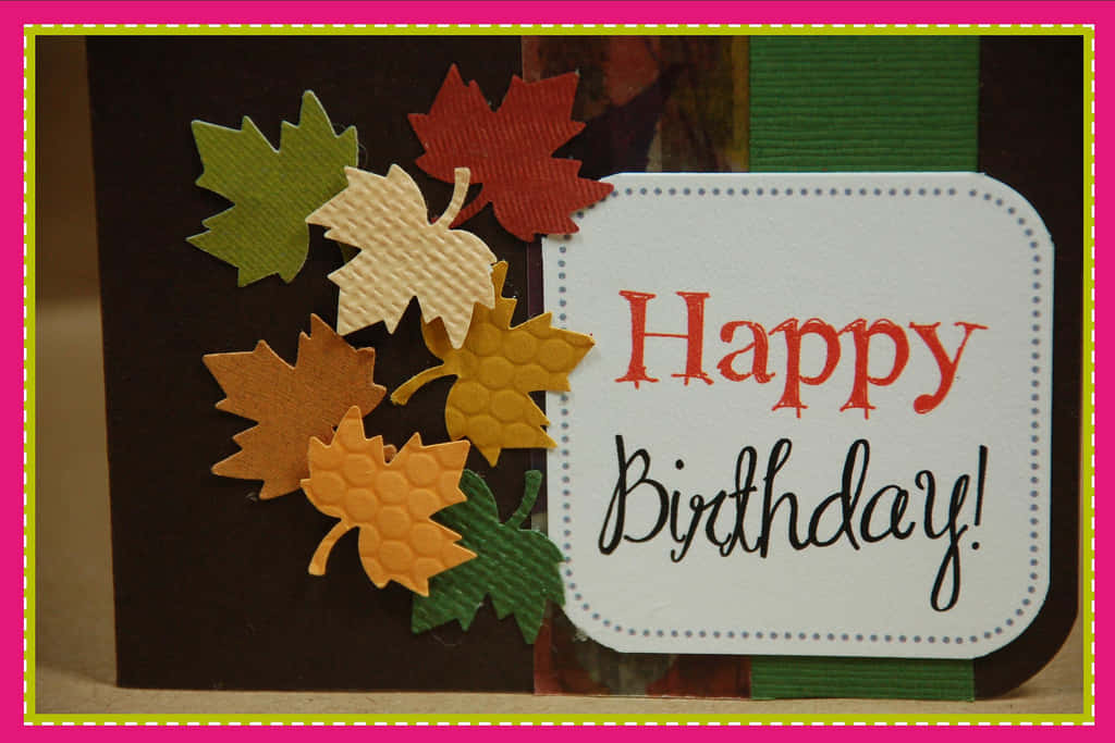 Fall Birthday With Maple Leaves Background