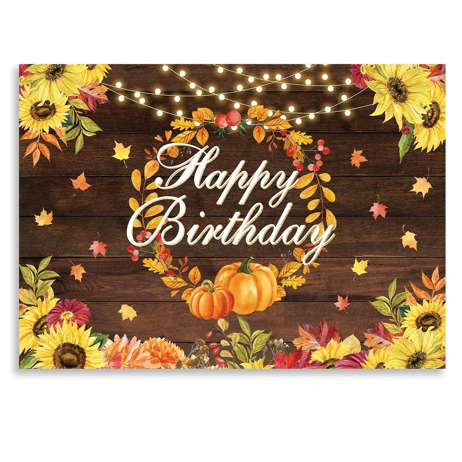 Fall Birthday With Sunflowers Background