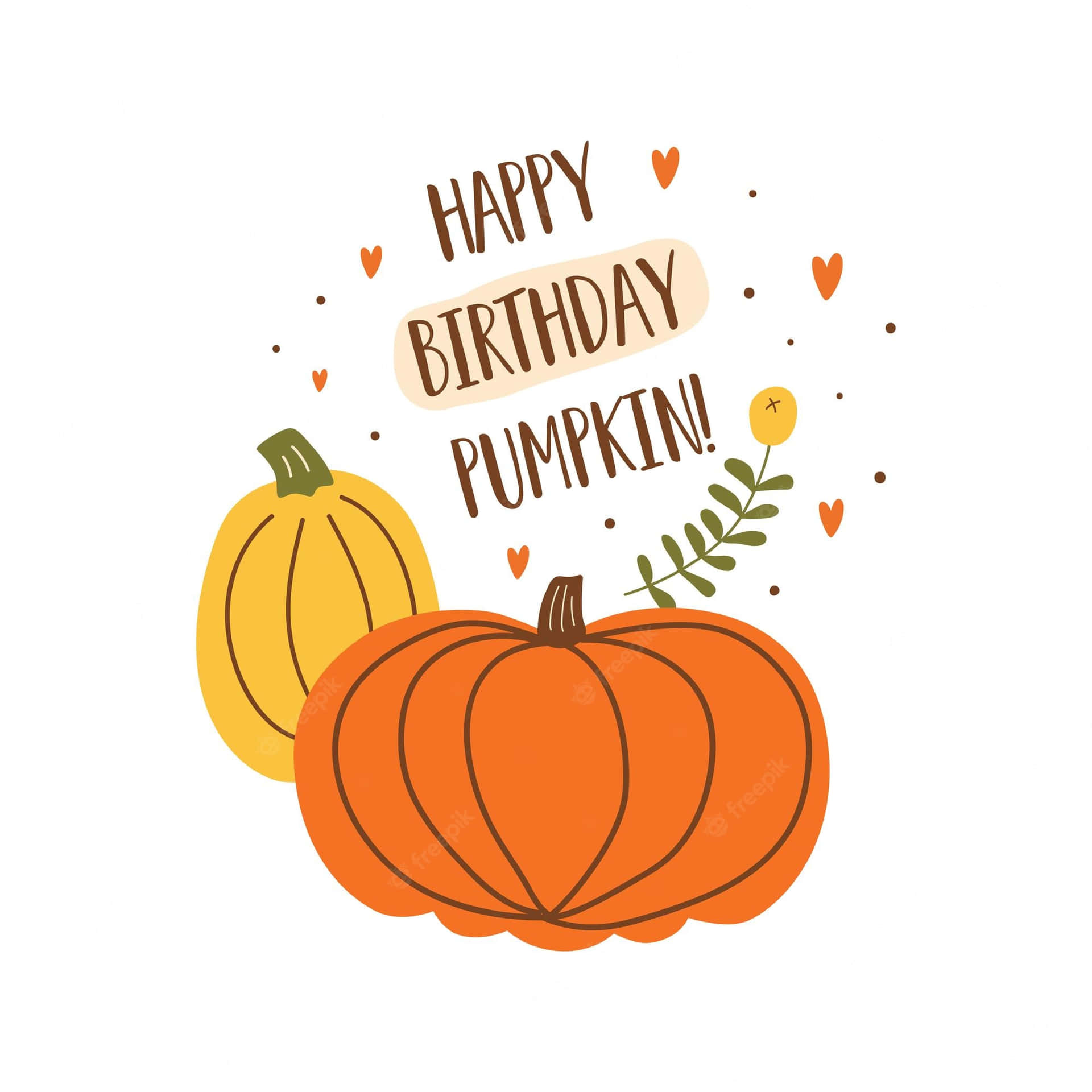 Fall Birthday With Two Pumpkins Background