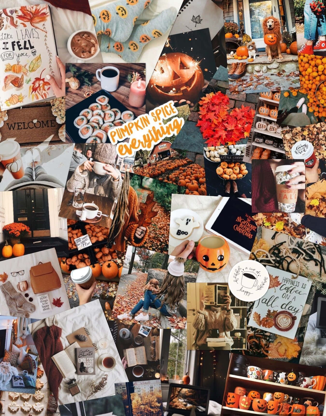 Fall Collage Spooky Mood Of October Background