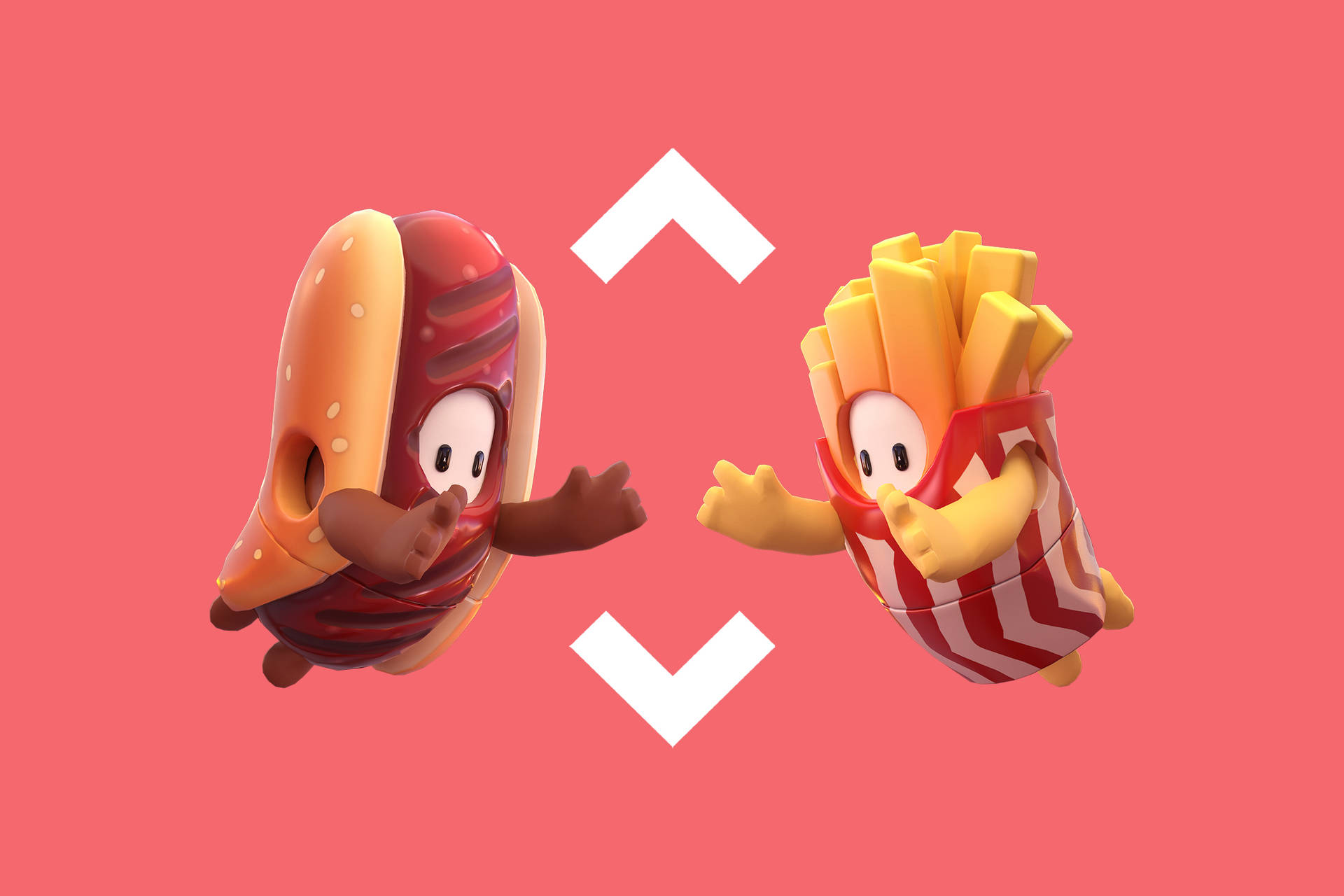 Fall Guys Ultimate Knockout Hotdog And Fries Skin Background
