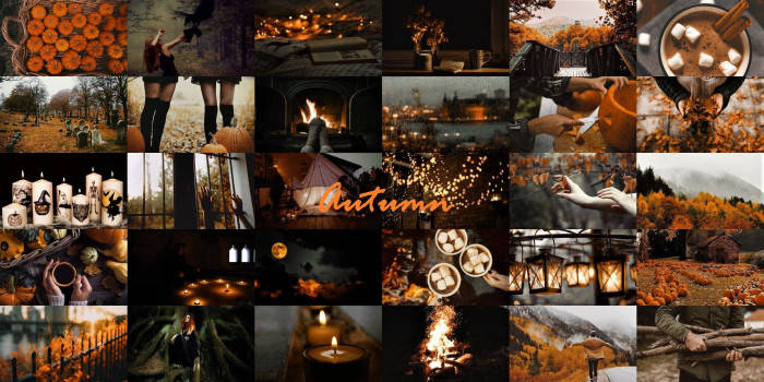 Fall Halloween Autumn Collage