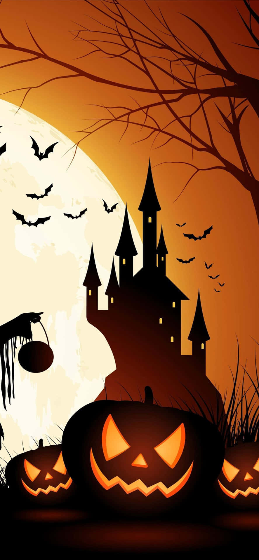 Fall Halloween Iphone Spooky Castle Background