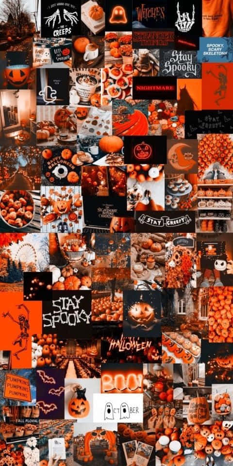 Fall Halloween Iphone Spooky Collage Background