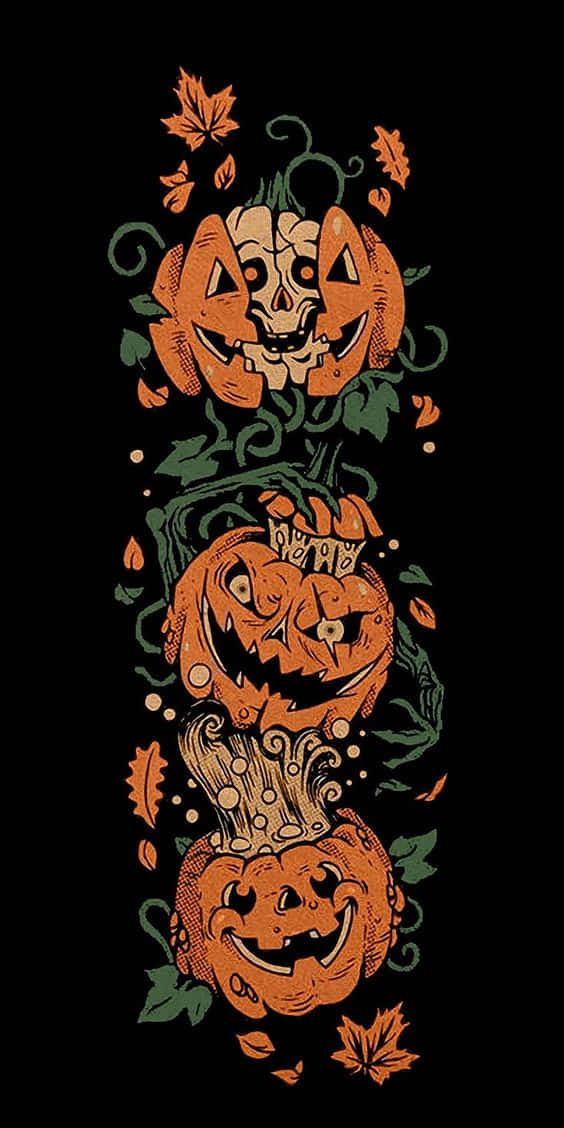 Fall Halloween Iphone Spooky Pumpkins Background