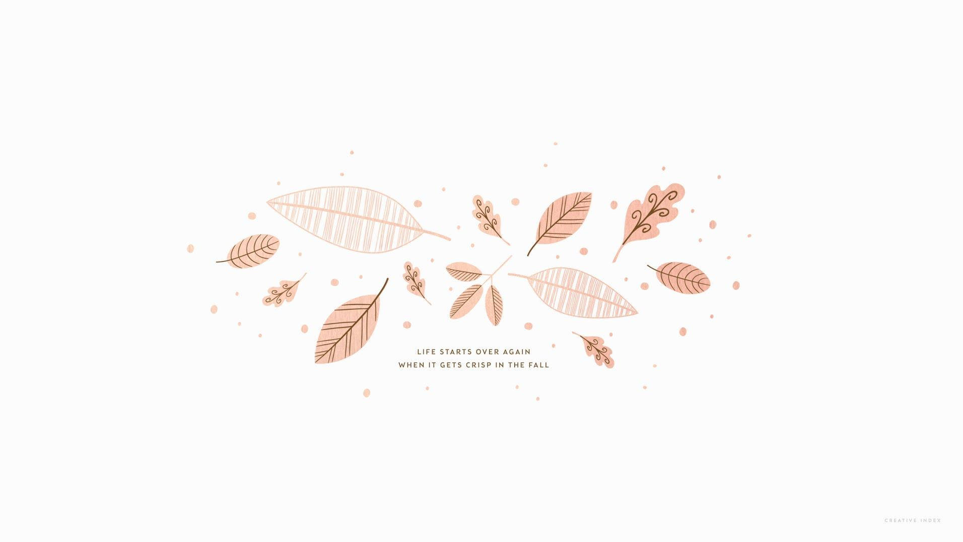 Fall Leaves Minimal Aesthetic Desktop Background