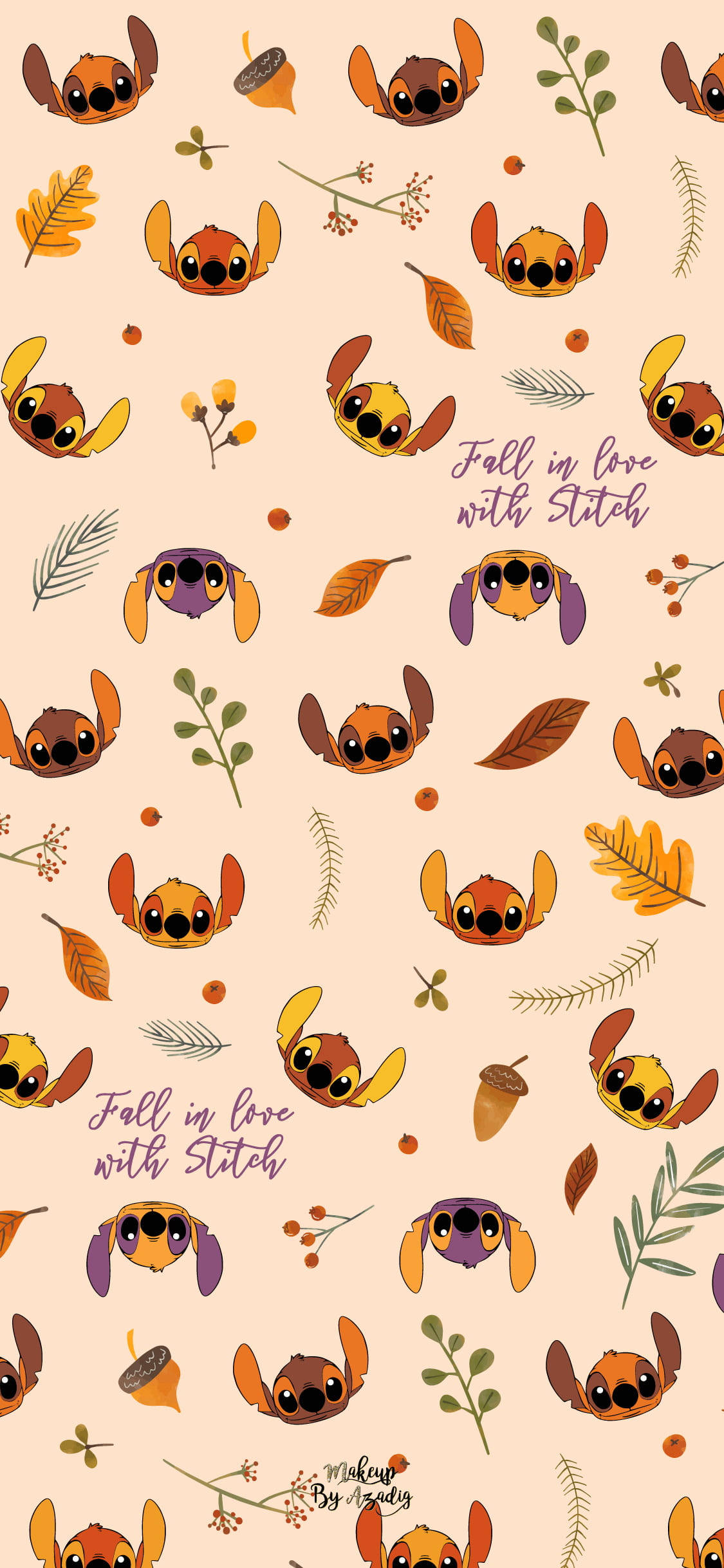 Fall Lilo And Stitch Iphone Pattern Background